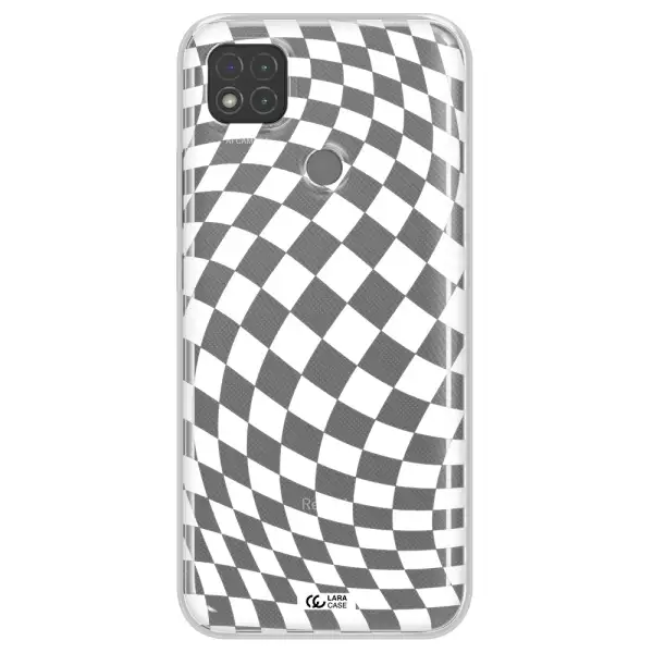 Wavy Checkered Xiaomi Redmi 9C Clear TPU Case
