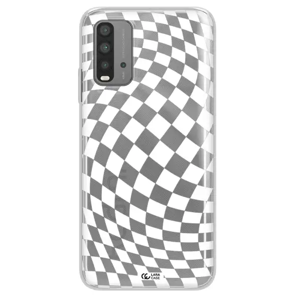 Wavy Checkered Xiaomi Redmi 9T Clear TPU Case