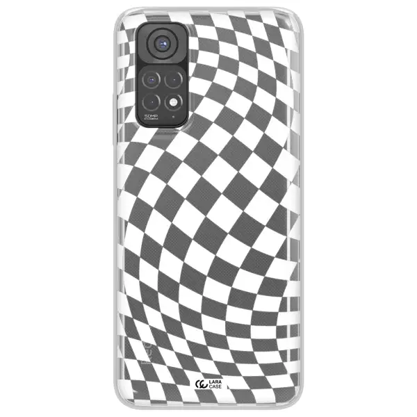 Wavy Checkered Xiaomi Redmi Note 11 Clear TPU Case