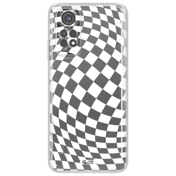Wavy Checkered Xiaomi Redmi Note 11S Clear Tpu Case