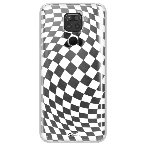 Wavy Checkered Xiaomi Redmi Note 9 Clear TPU Case