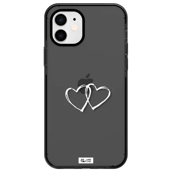 Heart Couple Apple iPhone 11 impact Smoke Black Case