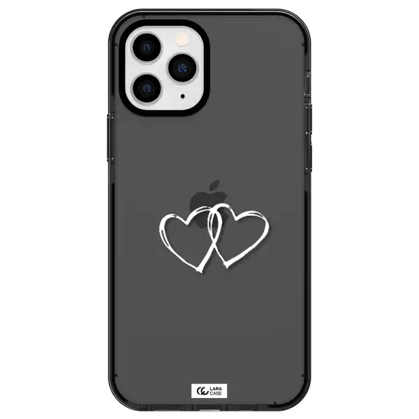 Heart Couple Apple iPhone 11 pro max impact Smoke Black Case