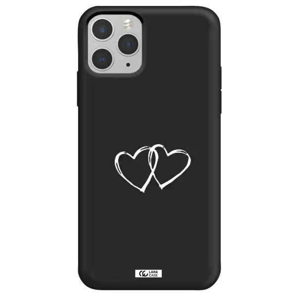 Heart Couple Apple iPhone 11 pro Silicone black Case