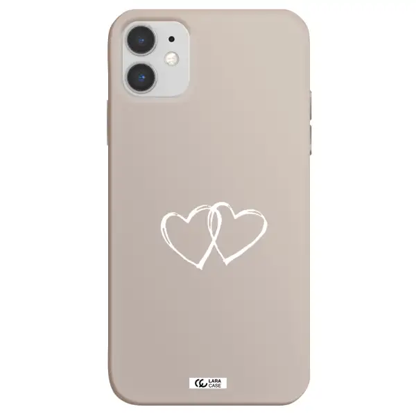 Heart Couple Apple iPhone 11 Silicone Stone Case