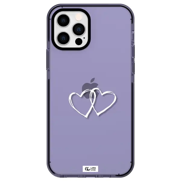 Heart Couple Apple iPhone 12 pro impact Lilac Case