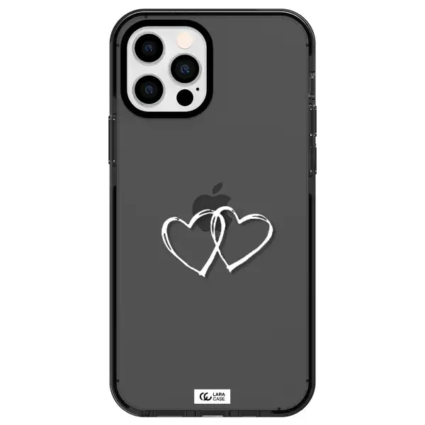 Heart Couple Apple iPhone 12 pro impact Smoke Black Case