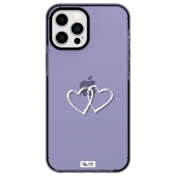 Heart Couple Apple iPhone 12 pro max impact Lilac Case