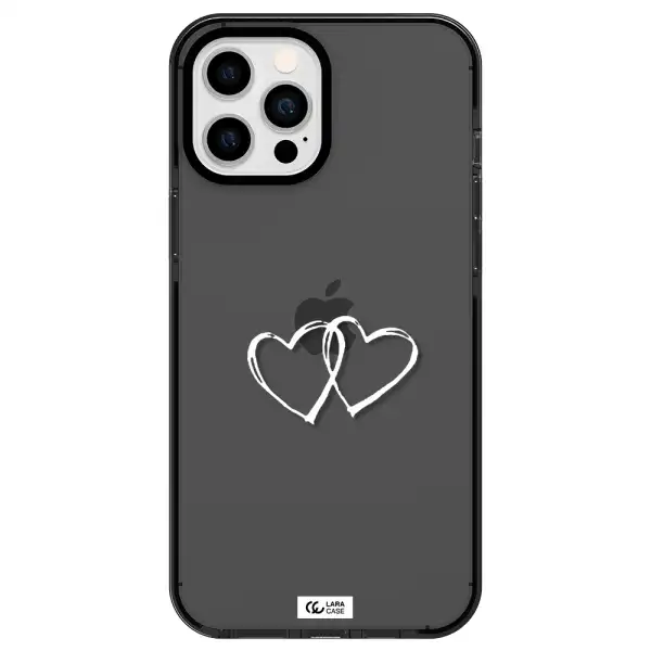 Heart Couple Apple iPhone 12 pro max impact Smoke Black Case