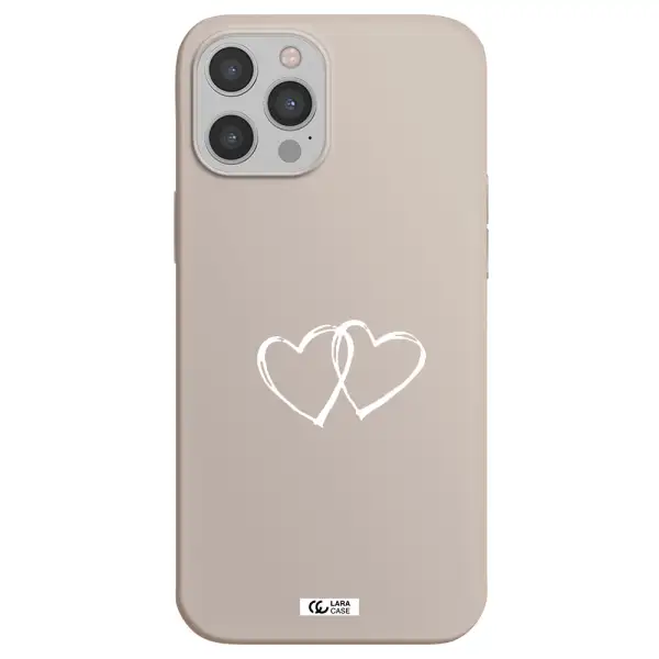 Heart Couple Apple iPhone 12 pro max Silicone Stone Case