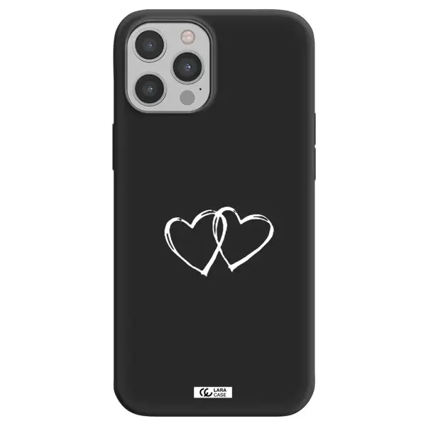 Heart Couple Apple iPhone 12 pro Silicone black Case
