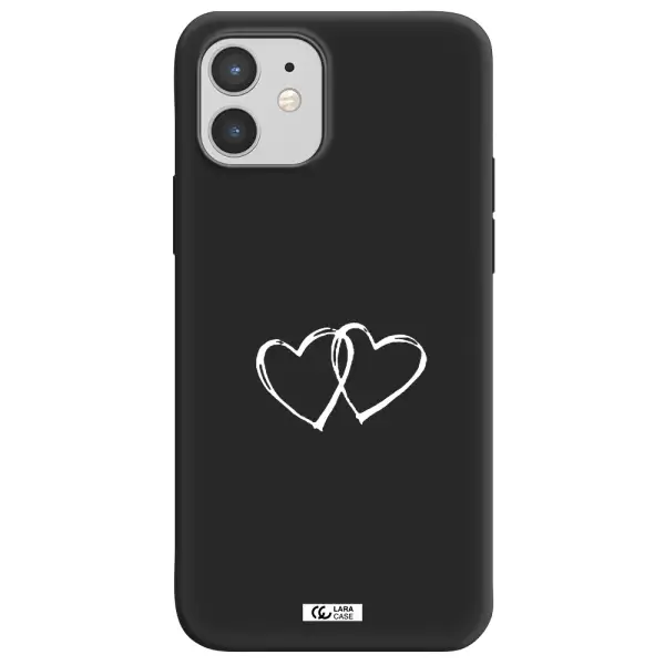 Heart Couple Apple iPhone 12 Silicone black Case
