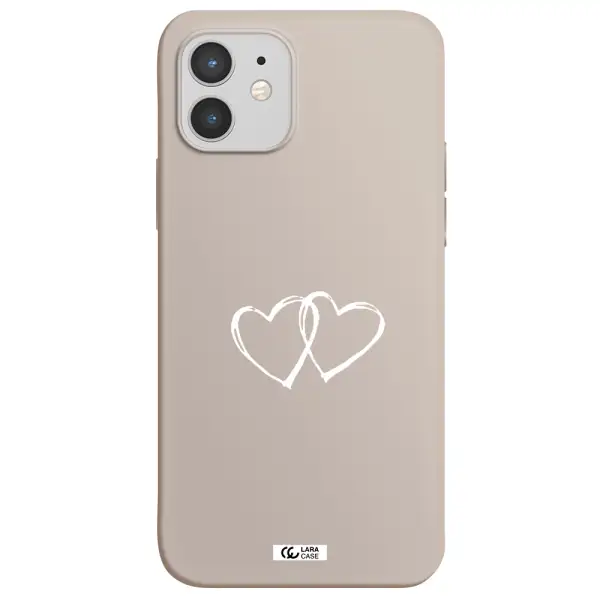 Heart Couple Apple iPhone 12 Silicone Stone Case