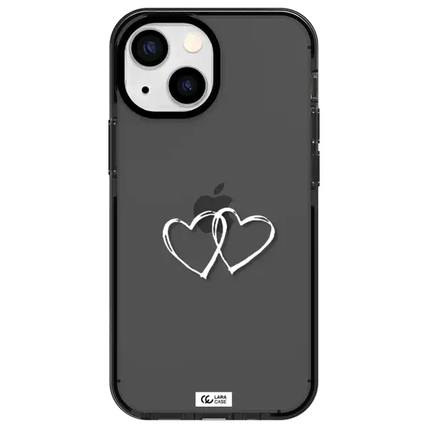 Heart Couple Apple iPhone 13 mini impact Smoke Black Case