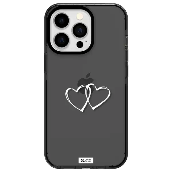 Heart Couple Apple iPhone 13 Pro impact Smoke Black Case