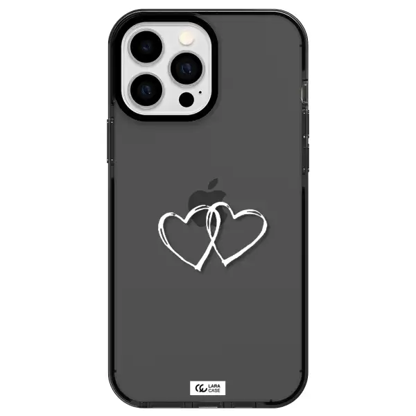 Heart Couple Apple iPhone 13 Pro Max impact Smoke Black Case