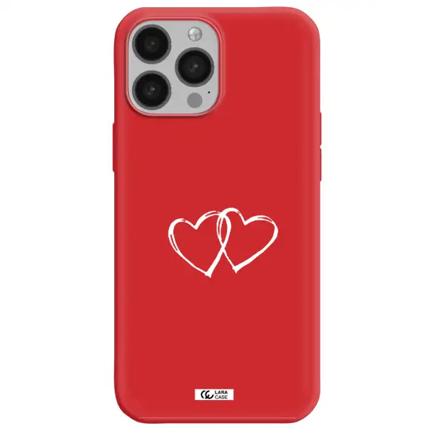 Heart Couple Apple iPhone 13 Pro Silicone Imperial Red Case