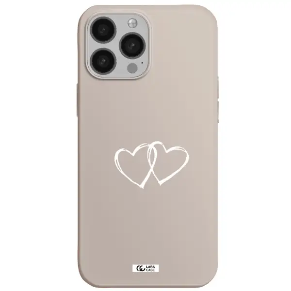 Heart Couple Apple iPhone 13 Pro Silicone Stone Case