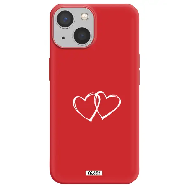 Heart Couple Apple iPhone 13 Silicone Imperial Red Case