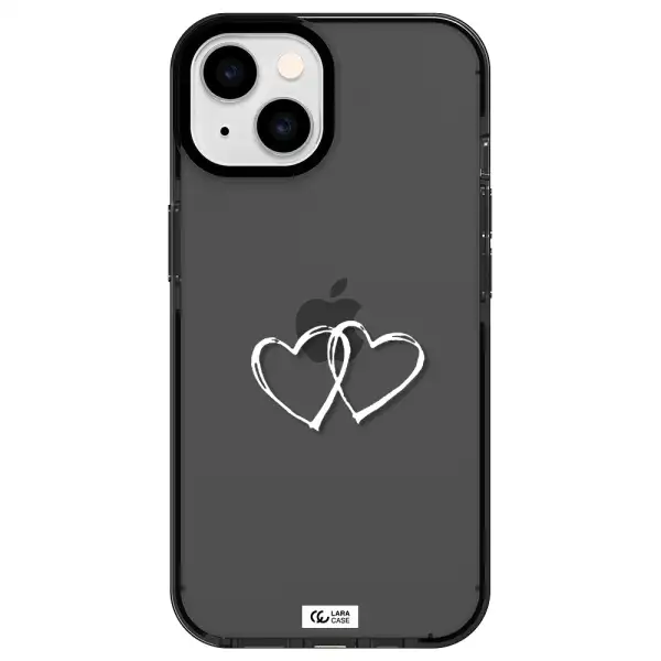 Heart Couple Apple iPhone 14 impact Smoke Black Case