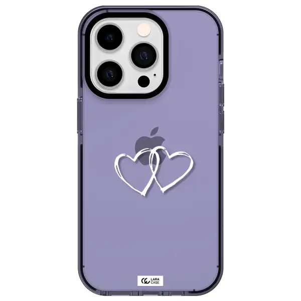 Heart Couple Apple iPhone 14 pro impact Lilac Case