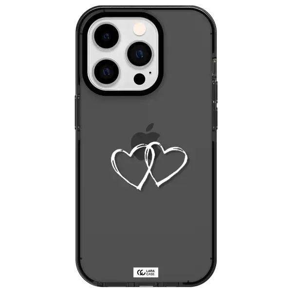 Heart Couple Apple iPhone 14 pro impact Smoke Black Case