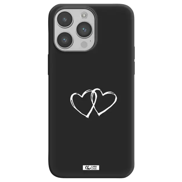 Heart Couple Apple iPhone 14 pro max Silicone black Case