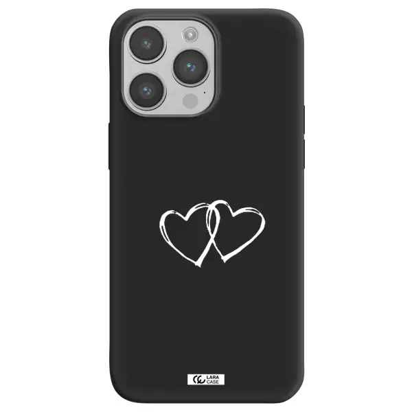 Heart Couple Apple iPhone 14 pro Silicone black Case