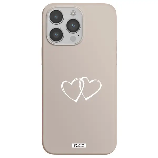 Heart Couple Apple iPhone 14 pro Silicone Stone Case
