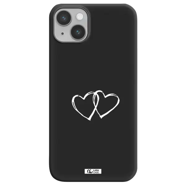 Heart Couple Apple iPhone 14 Silicone black Case