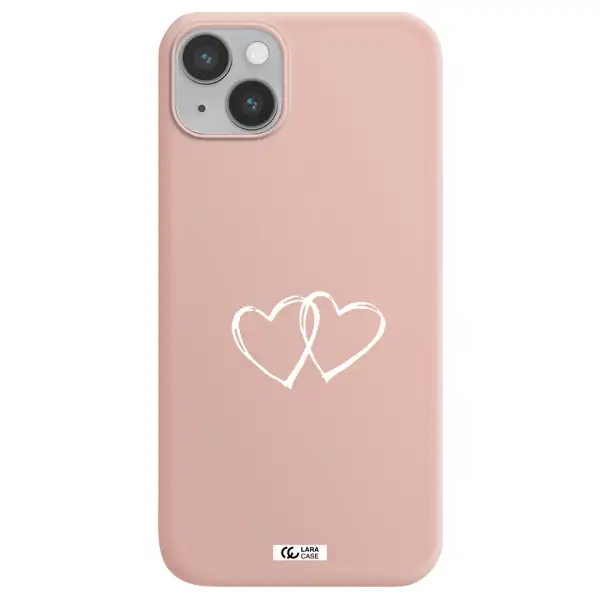 Heart Couple Apple iPhone 14 Silicone pastel pink Case