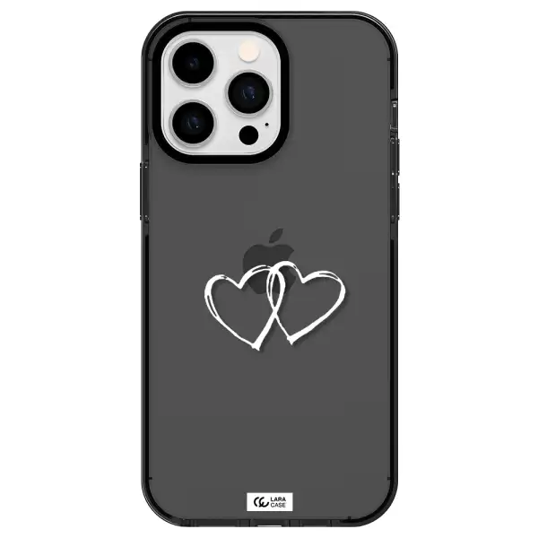 Heart Couple Apple iPhone 15 Pro impact Smoke Black Case