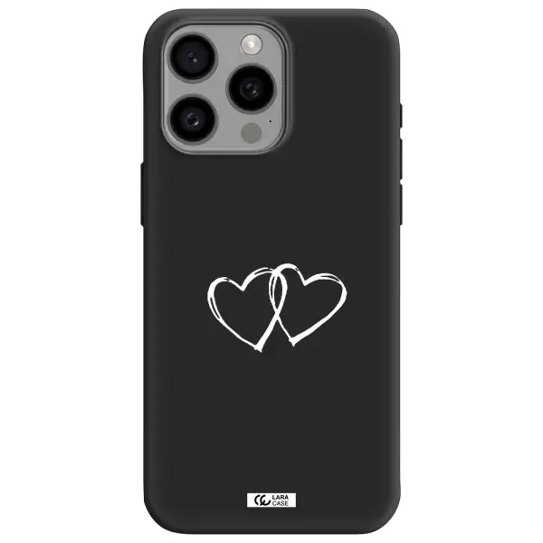 Heart Couple Apple Iphone 15 Pro max Silicone black Case