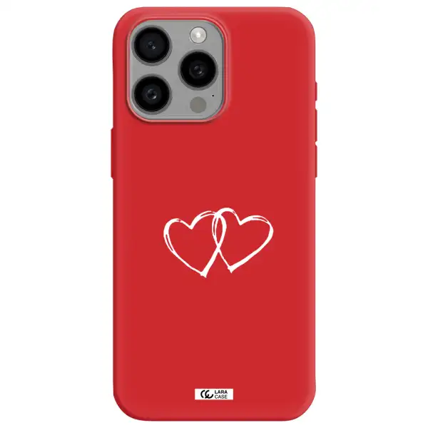 Heart Couple Apple Iphone 15 Pro Max Silicone Imperial Red Case