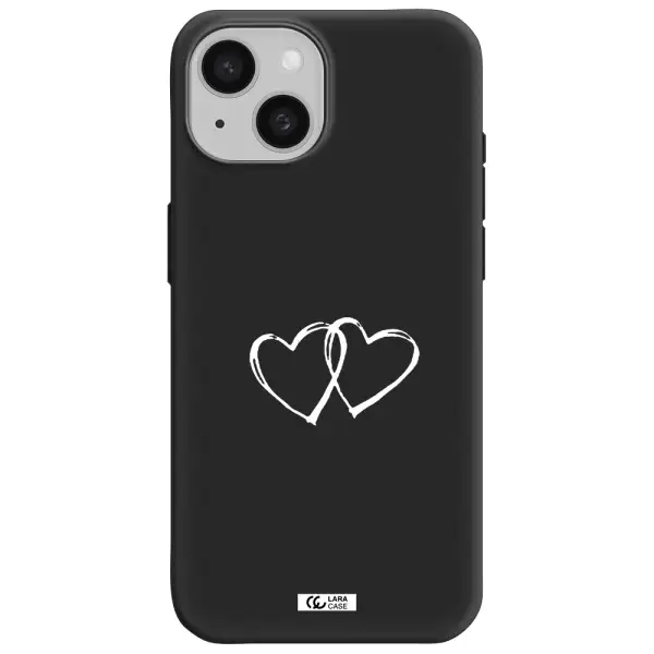 Heart Couple Apple iPhone 15 Silicone black Case