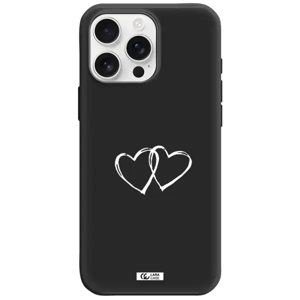 Heart Couple Apple Iphone 16 Pro Max Silicone Black Case