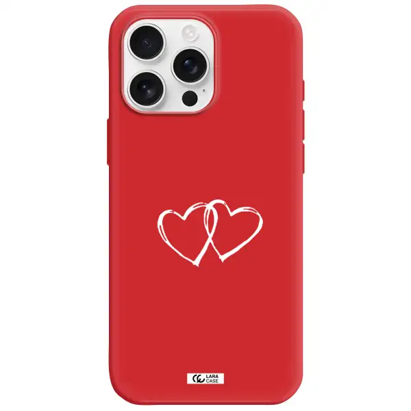 Heart Couple Apple Iphone 16 Pro Max Silicone Imperial Red Case