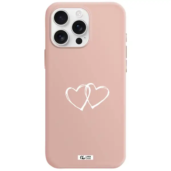 Heart Couple Apple Iphone 16 Pro Max Silicone Pastel Pink Case