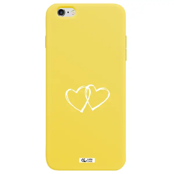 Heart Couple Apple iPhone 6 plus Silicone canary yellow Case