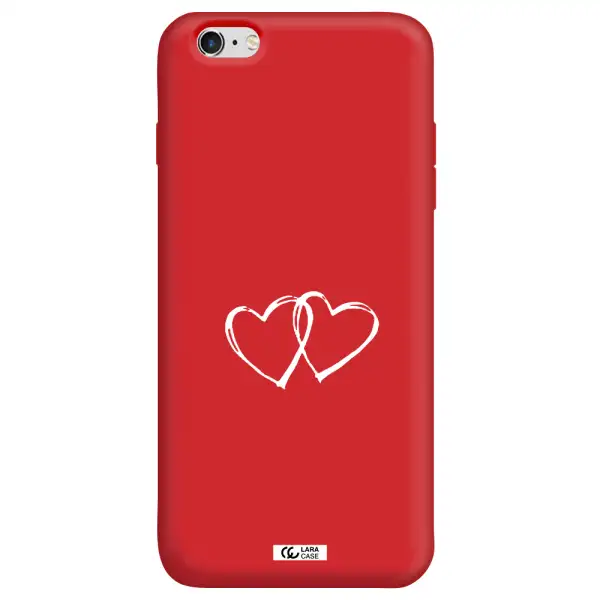 Heart Couple Apple iPhone 6 plus Silicone Imperial Red Case