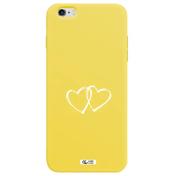 Heart Couple Apple iPhone 6 s plus Silicone canary yellow Case