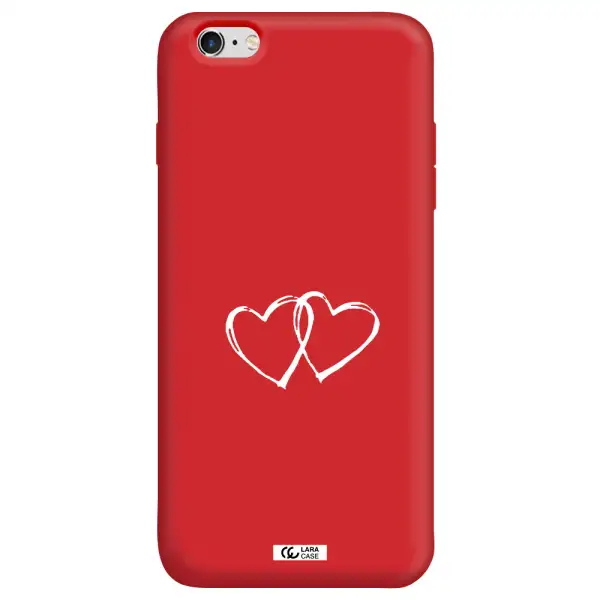 Heart Couple Apple iPhone 6 s plus Silicone Imperial Red Case
