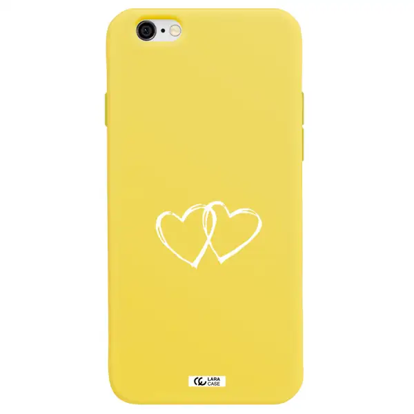 Heart Couple Apple iPhone 6 Silicone canary yellow Case