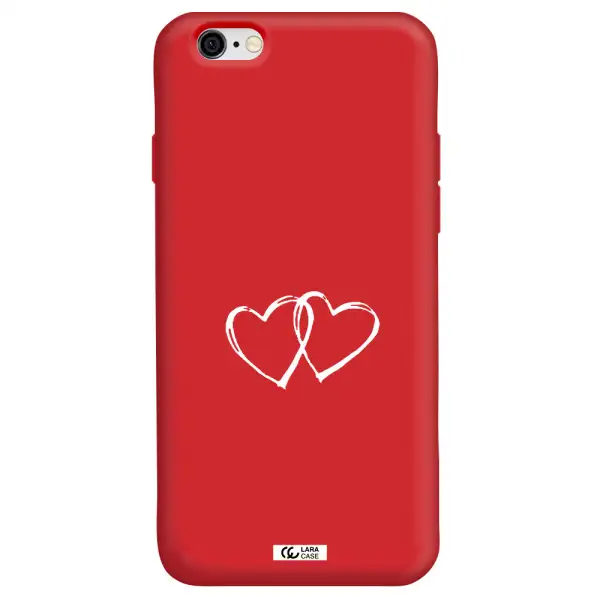 Heart Couple Apple iPhone 6 Silicone Imperial Red Case