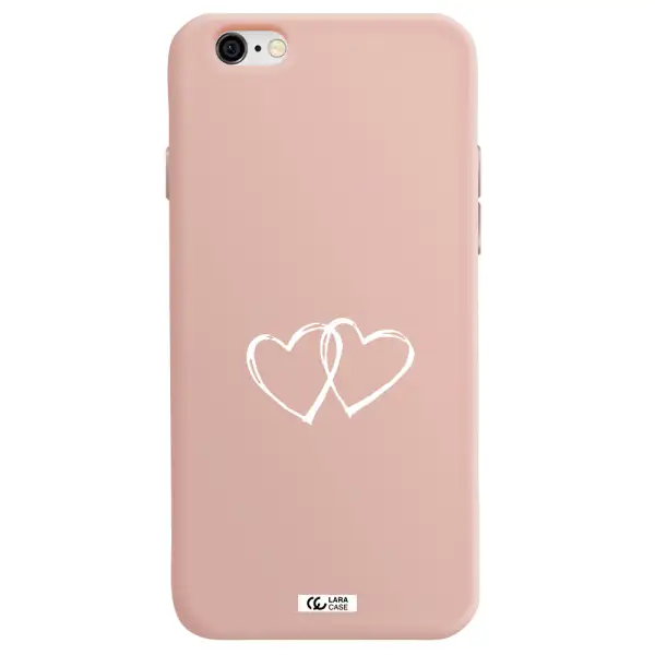 Heart Couple Apple iPhone 6 Silicone pastel pink Case