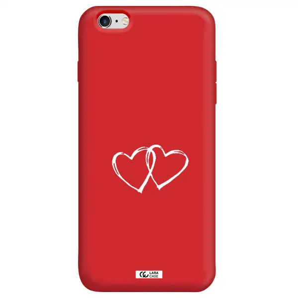 Heart Couple Apple iPhone 6S Silicone Imperial Red Case