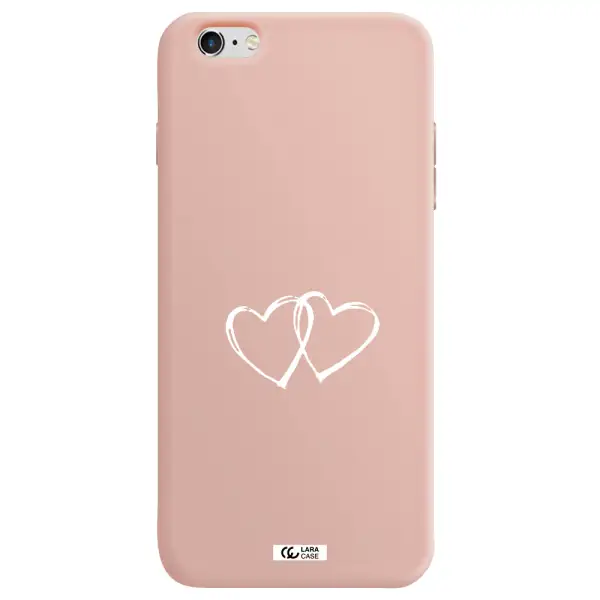 Heart Couple Apple iPhone 6S Silicone pastel pink Case