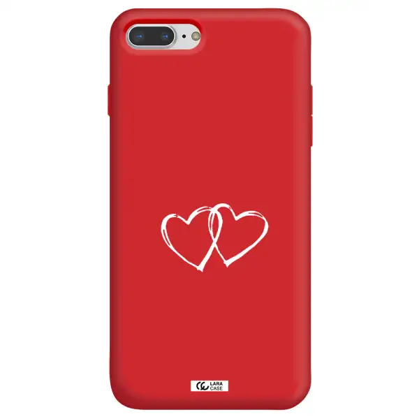 Heart Couple Apple iPhone 7 plus Silicone Imperial Red Case