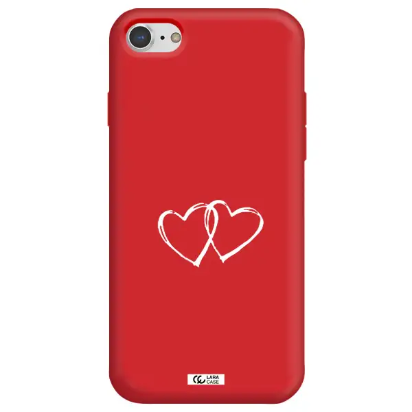 Heart Couple Apple iPhone 7 Silicone Imperial Red Case