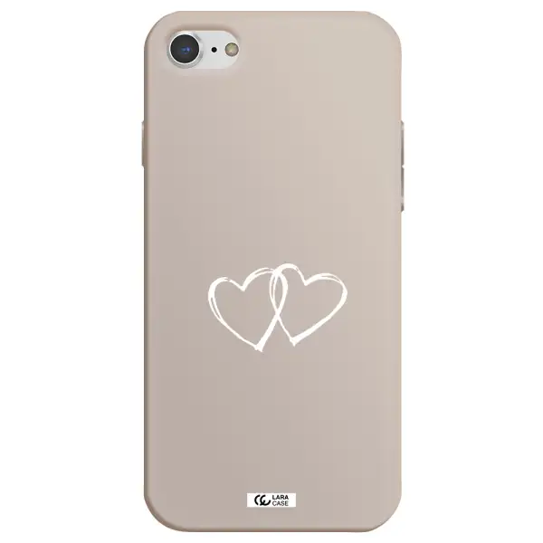Heart Couple Apple iPhone 7 Silicone Stone Case
